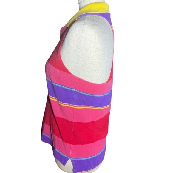 Vtg Ralph Lauren Striped Polo Tank Top Womens Size Large Tennis Prep Ivy League - Picture 4 of 10